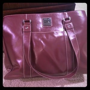 Leather laptop business carry on briefcase